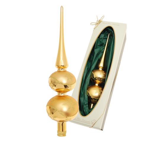 Baumspitze Schneeflocke goldfarbig 33cm