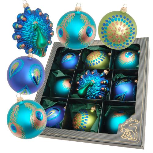 Weihnachtskugeln Set Elegante Weihnacht Blau 8cm