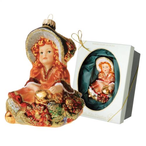 Viktorianisches Blumenmdchen 11cm, mundgeblasen Glas, liebevoll per Hand dekoriert (1)