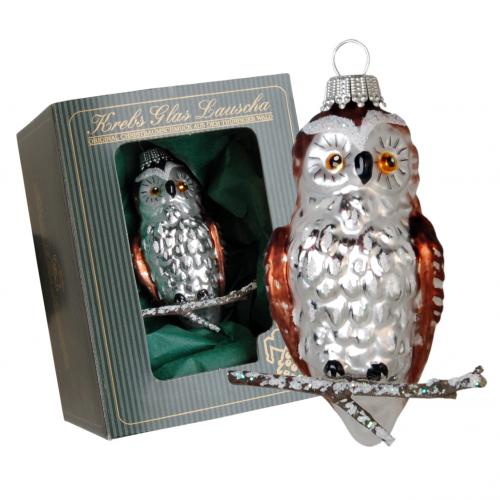 Baumschmuck Mick die Kleine Eule Braun 8cm