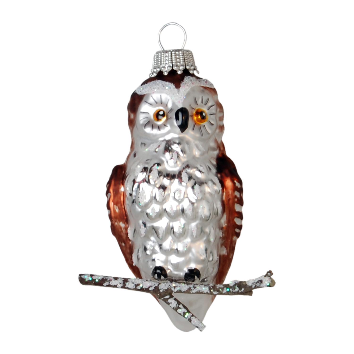 Baumschmuck Mick die Kleine Eule Braun 8cm
