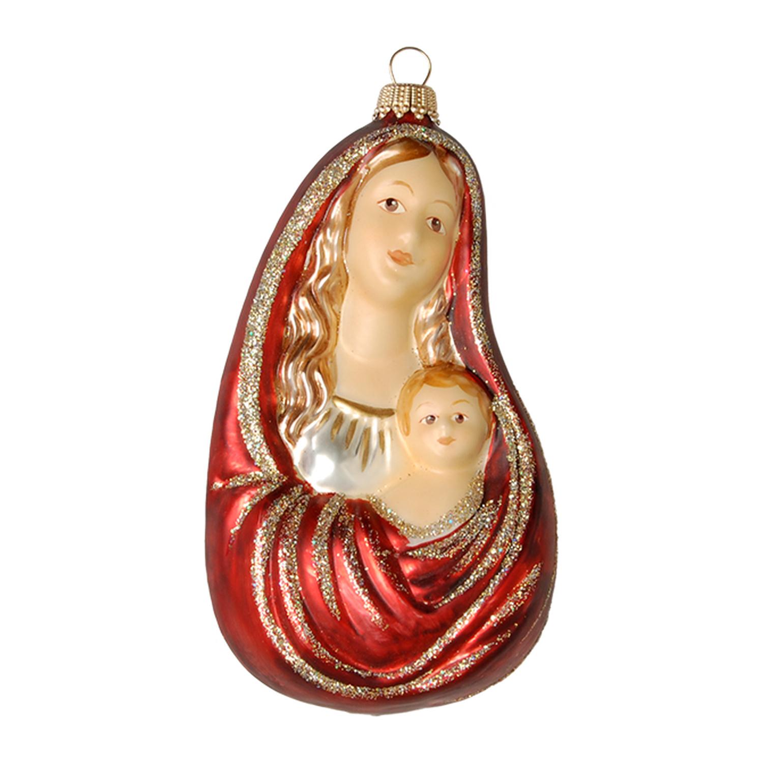 Baumschmuck Maria mit Kind Rot 13cm