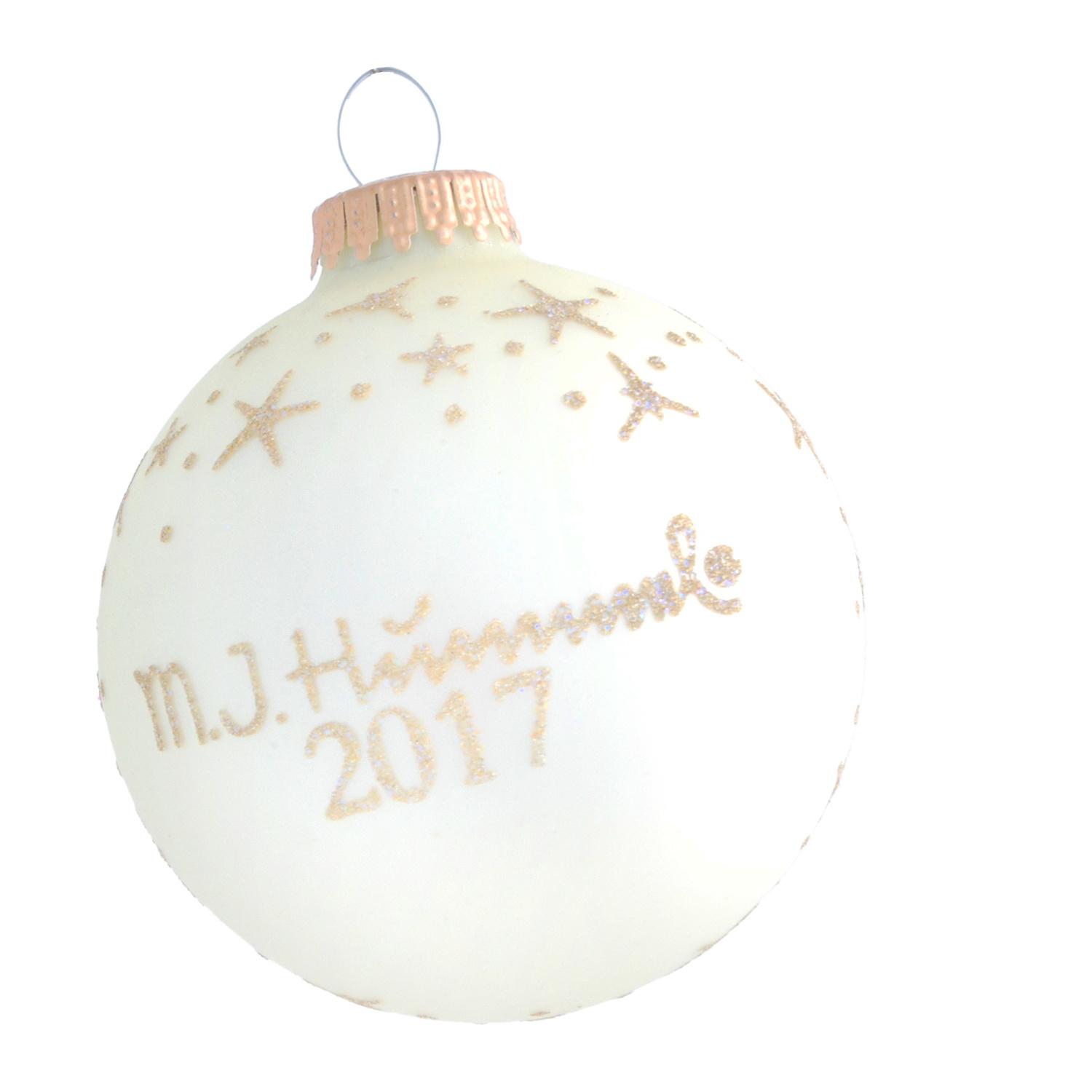 Weihnachtskugel M.I. Hummel Der Gute Hirte Beige 8cm