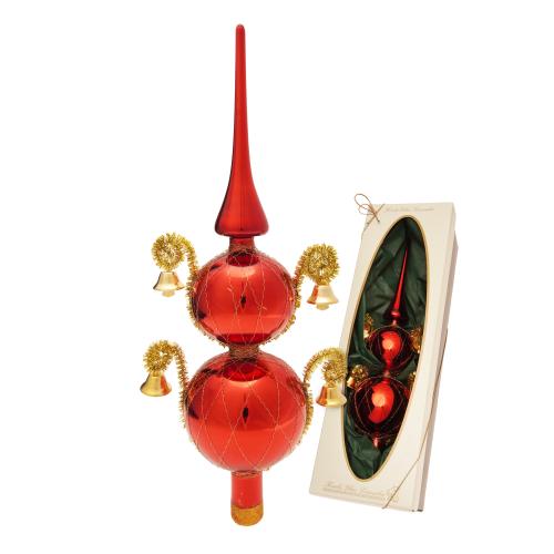 Baumspitze Glckchen umsponnen rot 33cm
