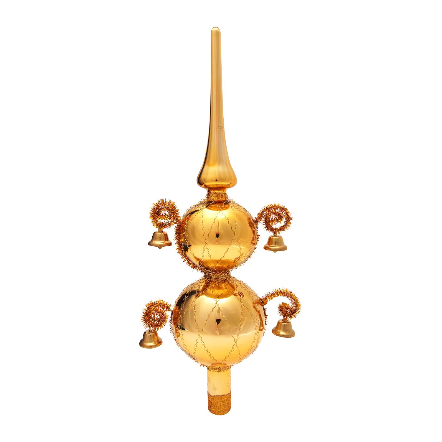 Baumspitze Gl�ckchen Umsponnen Goldfarbig 33cm