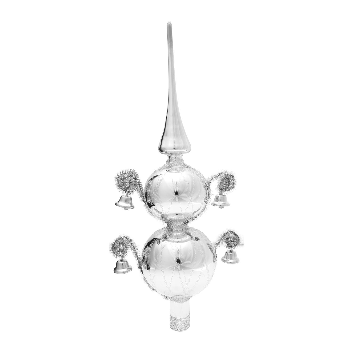 Baumspitze Gl�ckchen Umsponnen Silberfarbig 33cm