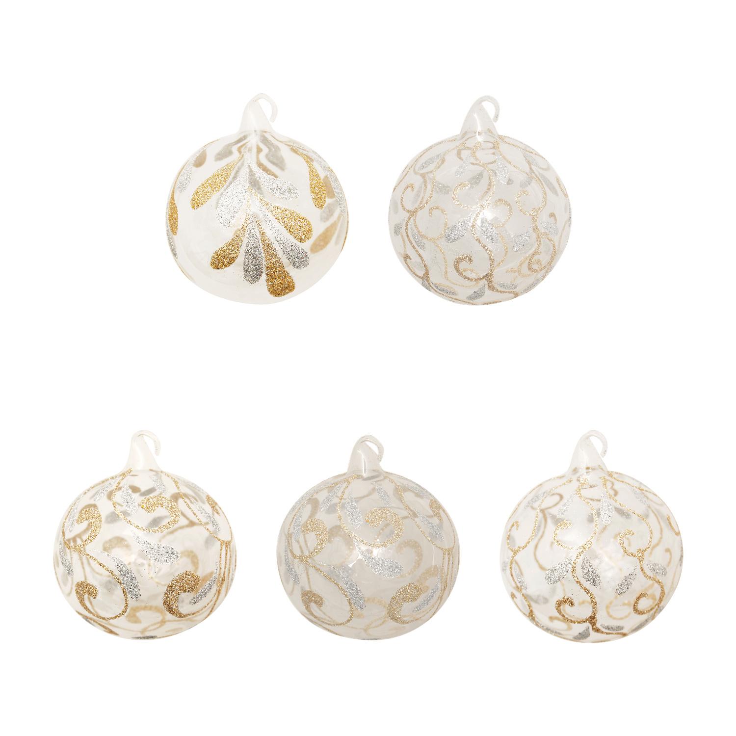 Weihnachtskugeln Set Rankendekor mit �se Goldfarbig 8cm