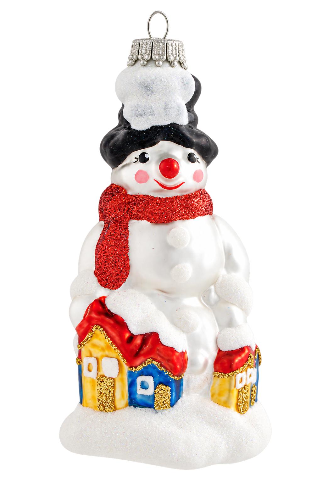 Baumschmuck Schneemann mit Schal Wei� 12cm