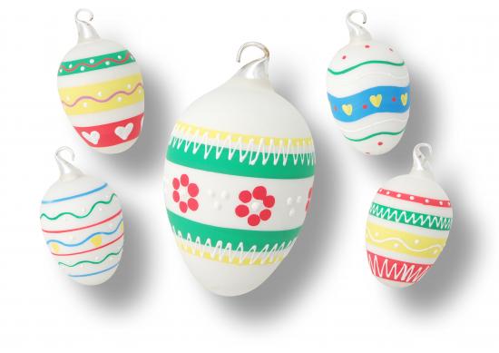 Osterset Ostereier Blumen Wei 8cm